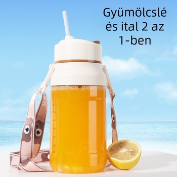 Hordozható gyümölcscentrifuga – 5+ pengével, beépített akkumulátor, 150W, sebesség 12001-15000 rpm, tartály PC élelmiszer-minőségű műanyag