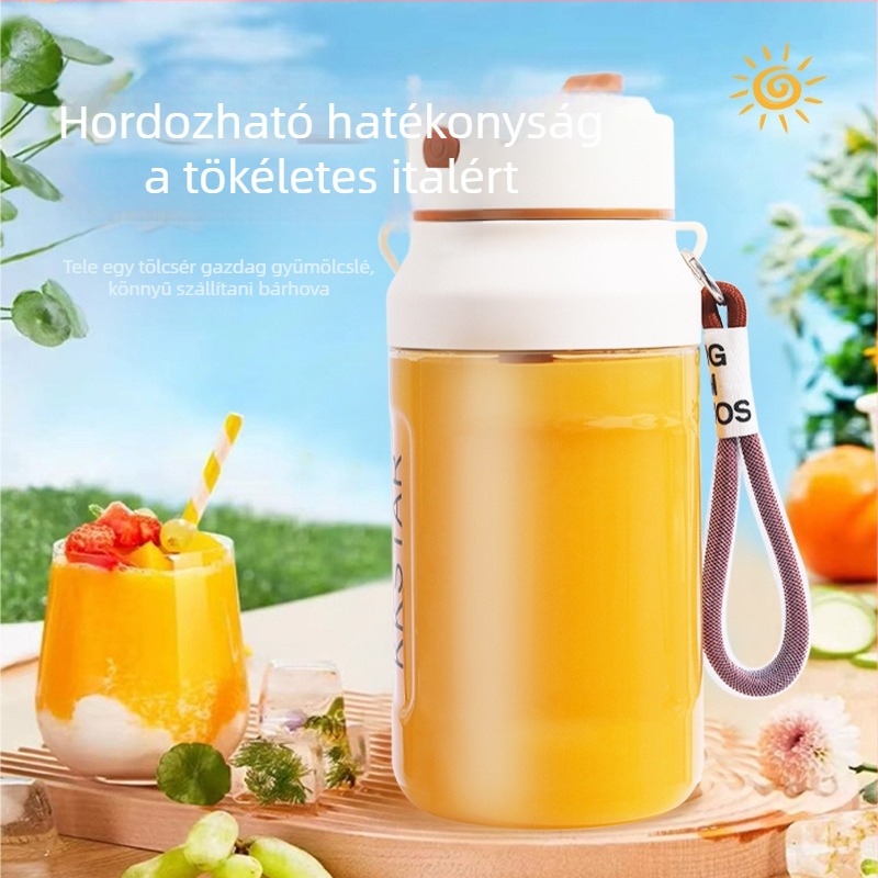 Hordozható gyümölcscentrifuga – 5+ pengével, beépített akkumulátor, 150W, sebesség 12001-15000 rpm, tartály PC élelmiszer-minőségű műanyag