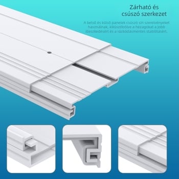 Hordozható klímaberendezéshez szélvédő készlet, állítható ablakszigetelésével és univerzális 4 az 1-ben interfeszsel, modell 9000111