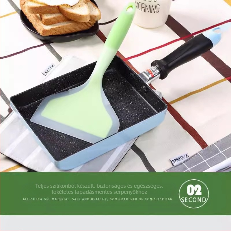 Szilikon főző spatula - tapadásmentes, hőálló, csúszásmentes, védelem a égési sérülések ellen, nyèl szilikonból műanyag bevonattal; testreszabható