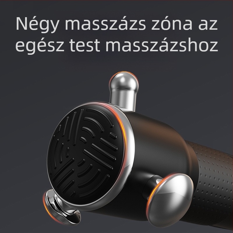 Fascia masszírozó brushless motorral, LCD kijelzővel, 3 sebesség, 3 fej, beépített akkumulátor 1200–2000 mAh (3–6 óra)