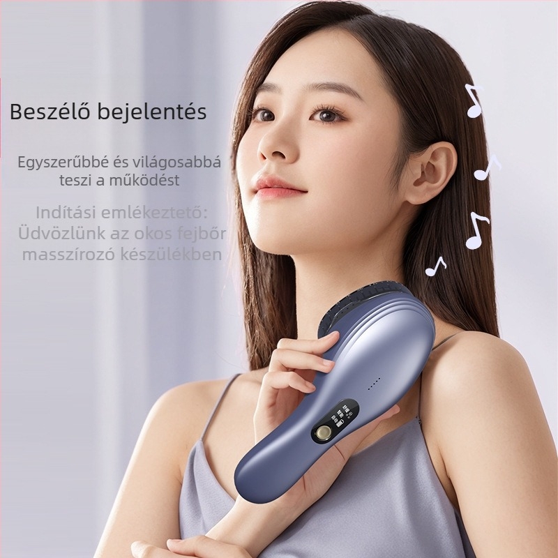 Fejmasszírozó – újratölthető, gombos vezérlés, 3 fokozatú vibráció, modell YHL-818