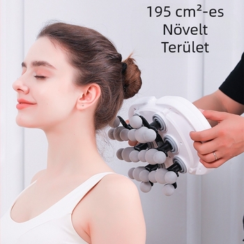 22-fejű fascia masszírozó, beépített akkumulátor 1200–2000 mAh, LCD-kijelző, többszintű sebesség, 6+ fej