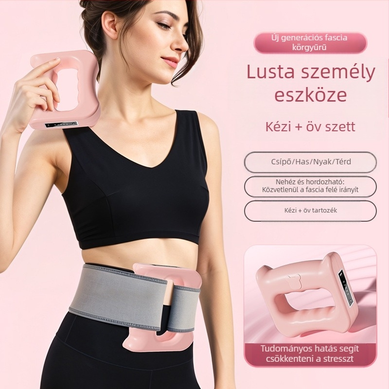 Mini fascia masszírozó gyűrűs öv, modell A6 — akkumulátoros vibrációs masszírozó, fej/nyak/hát/végtagok számára, ABS burkolat