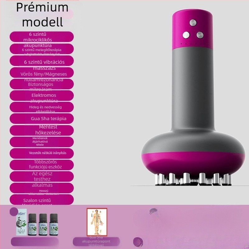 Fu Chun Elektromos köpölyöző készülék 6 bögrével, vibráció, vezeték nélküli töltés, meridián aktiváció, has- és egész test masszázs