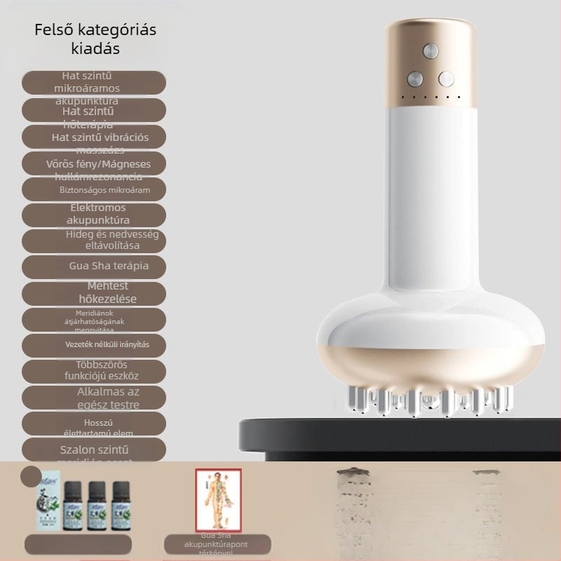Fu Chun Elektromos köpölyöző készülék 6 bögrével, vibráció, vezeték nélküli töltés, meridián aktiváció, has- és egész test masszázs