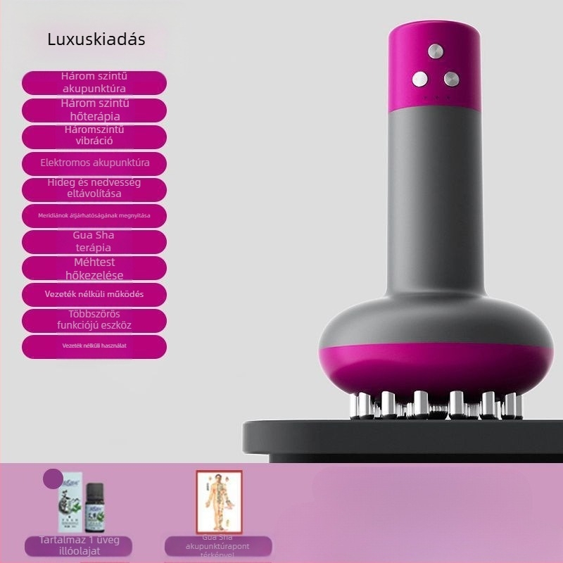 Fu Chun Elektromos köpölyöző készülék 6 bögrével, vibráció, vezeték nélküli töltés, meridián aktiváció, has- és egész test masszázs