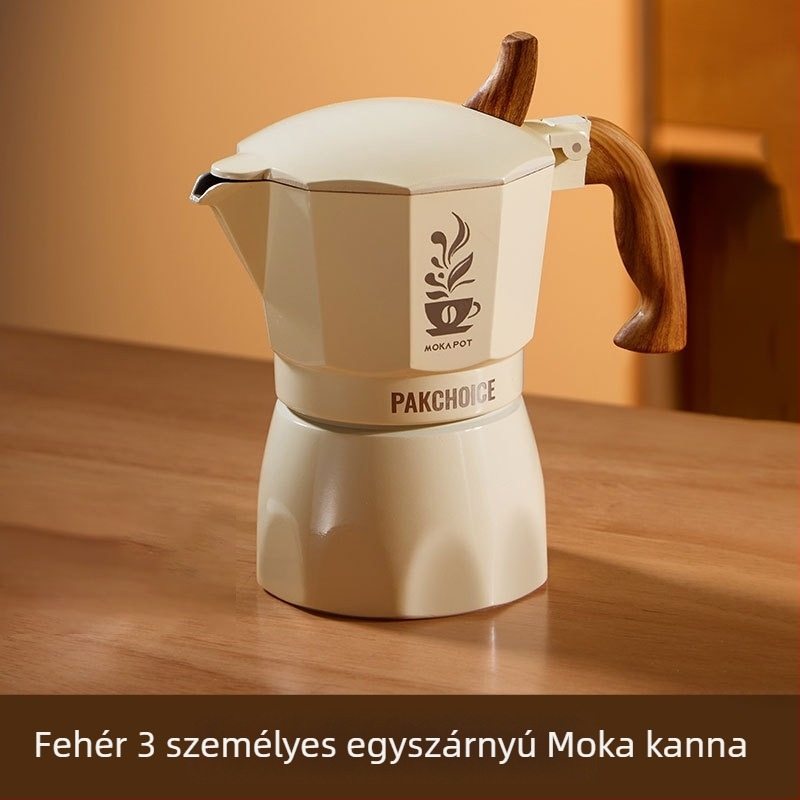 Egyszelepes Moka kanna – hordozható eszpresszó készülék kézi főzésre, kávé készlet, logó nyomtatással testreszabható