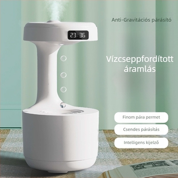 Háztartási ultrahangos párásító, 31–40 m2-hez, tartály 0,5–1 L, USB tápegység, zaj <36 dB, 1 párás kimenet