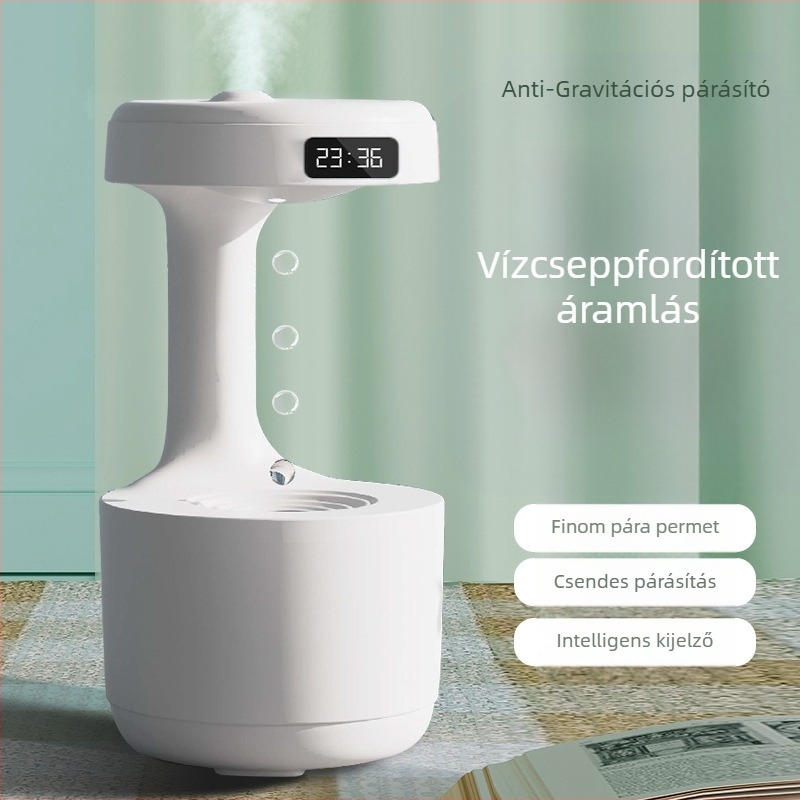 Háztartási ultrahangos párásító, 31–40 m2-hez, tartály 0,5–1 L, USB tápegység, zaj <36 dB, 1 párás kimenet