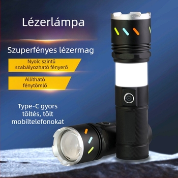 Xintu kemping lámpa LED, alumíniumötvözet, 4500mAh, 30W, teleszkópos zoom, 360° forgás, kézi töltés