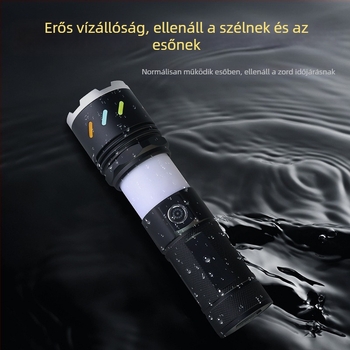 Xintu kemping lámpa LED, alumíniumötvözet, 4500mAh, 30W, teleszkópos zoom, 360° forgás, kézi töltés