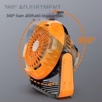 Asztali USB ventilátor – 3-lapátos brushless motor, beépített akkumulátor 2000–4000mAh, 3 sebesség, csendes működés