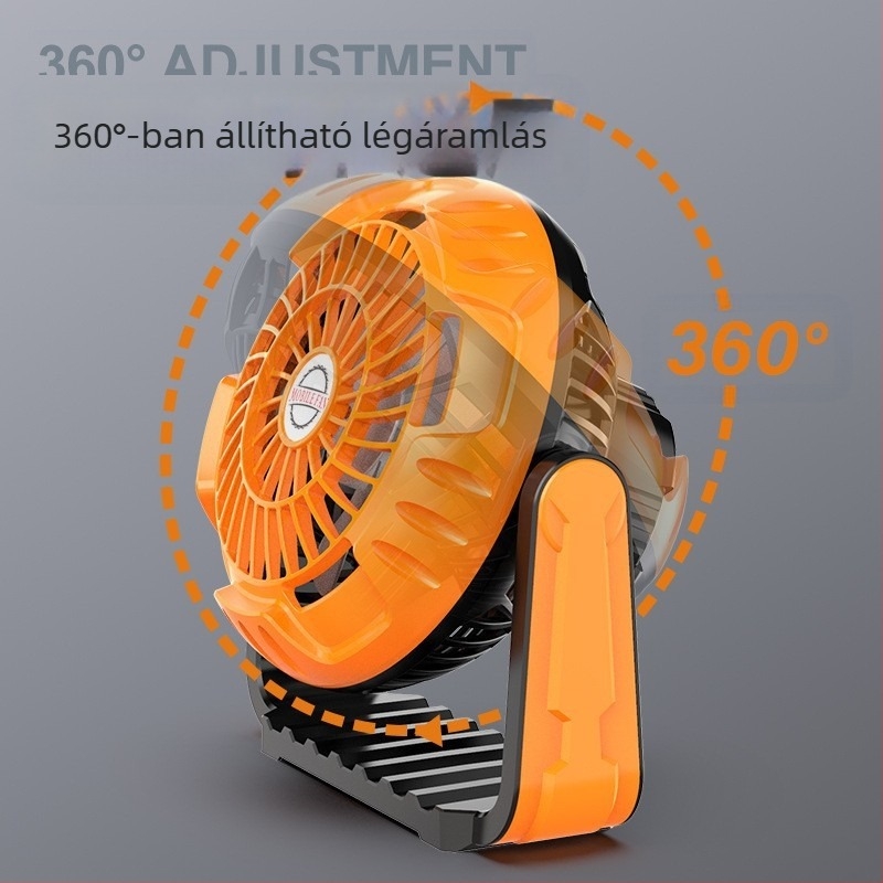 Asztali USB ventilátor – 3-lapátos brushless motor, beépített akkumulátor 2000–4000mAh, 3 sebesség, csendes működés