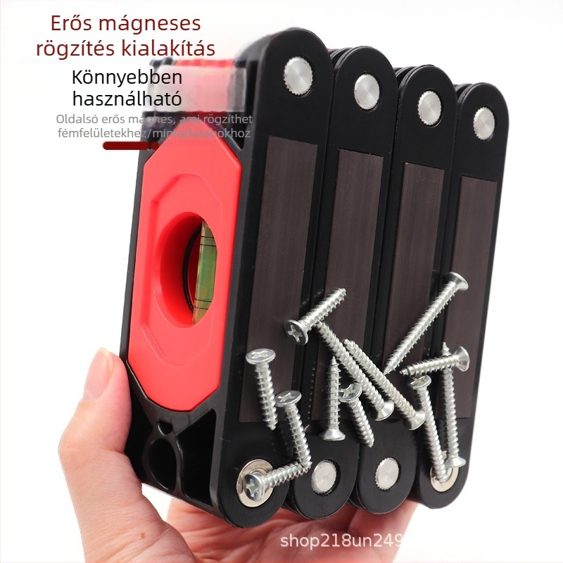 Hordozható mágneses összecsukható vízmérték a falak pontos jelöléséhez