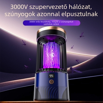 Elektromos sokkolós szúnyogirtó lámpa – LED csapda, USB újratölthető, beépített 1001–1600 mAh akkumulátor, modell SJD-01, beltéri/kültéri használatra 30 m²-ig