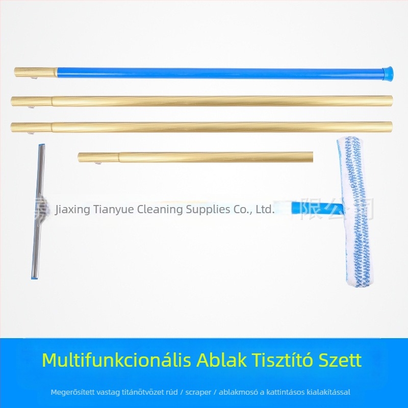 Üvegtisztító teleszkópos alumíniumötvözet rúddal – egyoldalas törlés, kereskedelmi használat, kézi működtetés