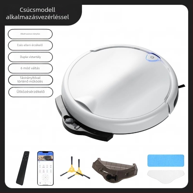 XM32 porszívó robot felmosóval – távvezérlés, 7.4V/15W, szívóerő 2000–2999 Pa, lefedettség 90–120 m², seprés, szívás és felmosás egyben