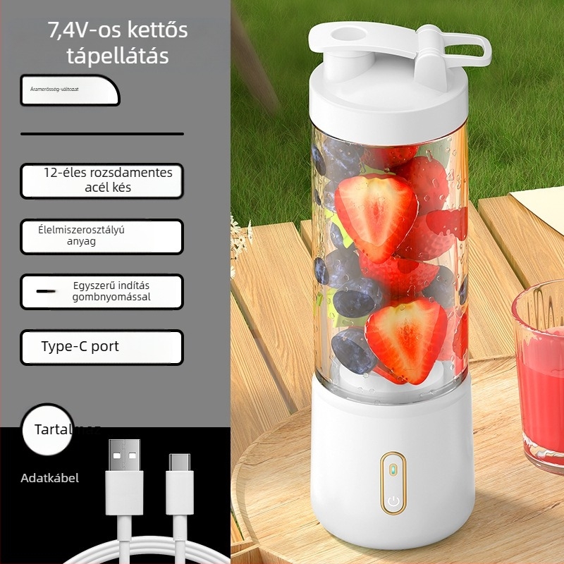 Hordozható, újratölthető gyümölcs- és zöldséglé készítő készülék, több mint 6 pengével, kapacitás <1 L, fél-automata, 36 V-ig, 10 000–19 999 rpm