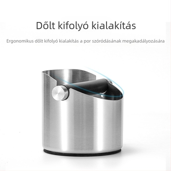 Vastagított rozsdamentes acél kávézacc tartály, csúszásmentes mini kiöntőkosár és teflonos szennyeződésálló bevonattal.