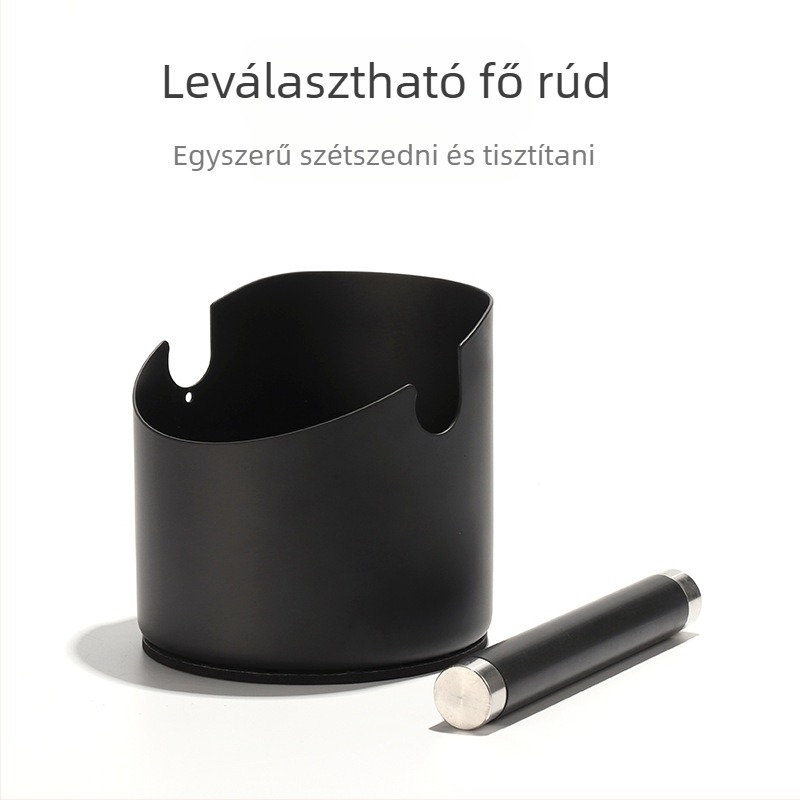 Vastagított rozsdamentes acél kávézacc tartály, csúszásmentes mini kiöntőkosár és teflonos szennyeződésálló bevonattal.