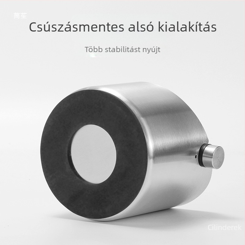 Vastagított rozsdamentes acél kávézacc tartály, csúszásmentes mini kiöntőkosár és teflonos szennyeződésálló bevonattal.