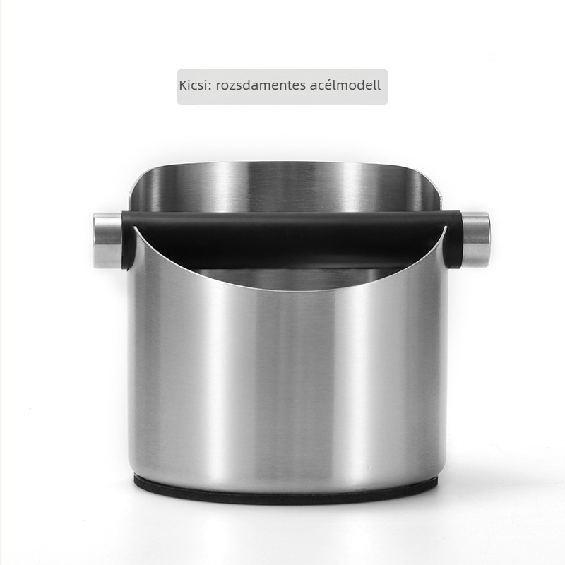 Vastagított rozsdamentes acél kávézacc tartály, csúszásmentes mini kiöntőkosár és teflonos szennyeződésálló bevonattal.