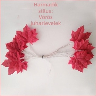 LED juharlevél alakú girland USB-s akkumulátortartóval, kültéri használatra, 4.5V bemenet, IP44