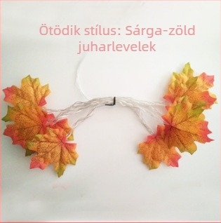 LED juharlevél alakú girland USB-s akkumulátortartóval, kültéri használatra, 4.5V bemenet, IP44
