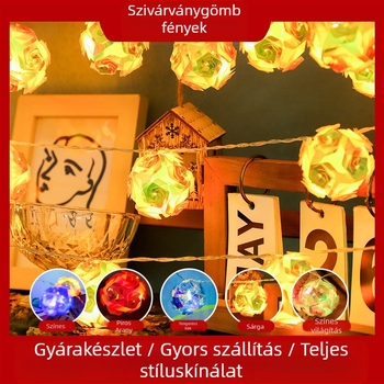 Rainbow Ball LED füzér, 20 LED, IP54, 100 lm, akkumulátoros, szobai dekorációhoz