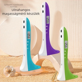 Magasságmérő eszköz – hordozható ultrahangos magasság- és testsúlymérő, 30–200 cm tartomány, Modell SG01, CABRY, elemmel működik