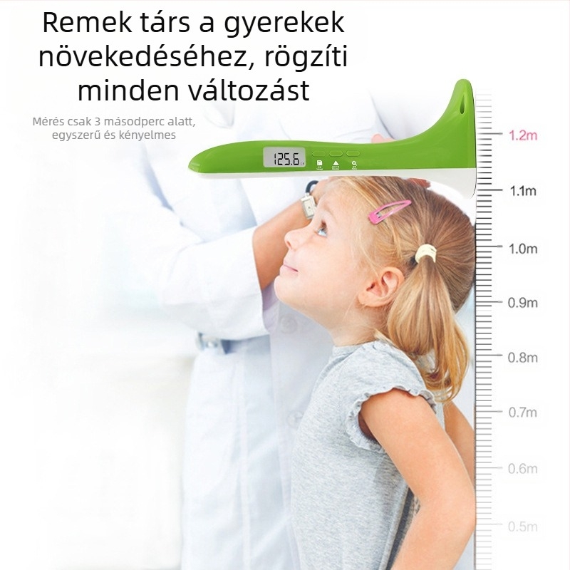 Magasságmérő eszköz – hordozható ultrahangos magasság- és testsúlymérő, 30–200 cm tartomány, Modell SG01, CABRY, elemmel működik