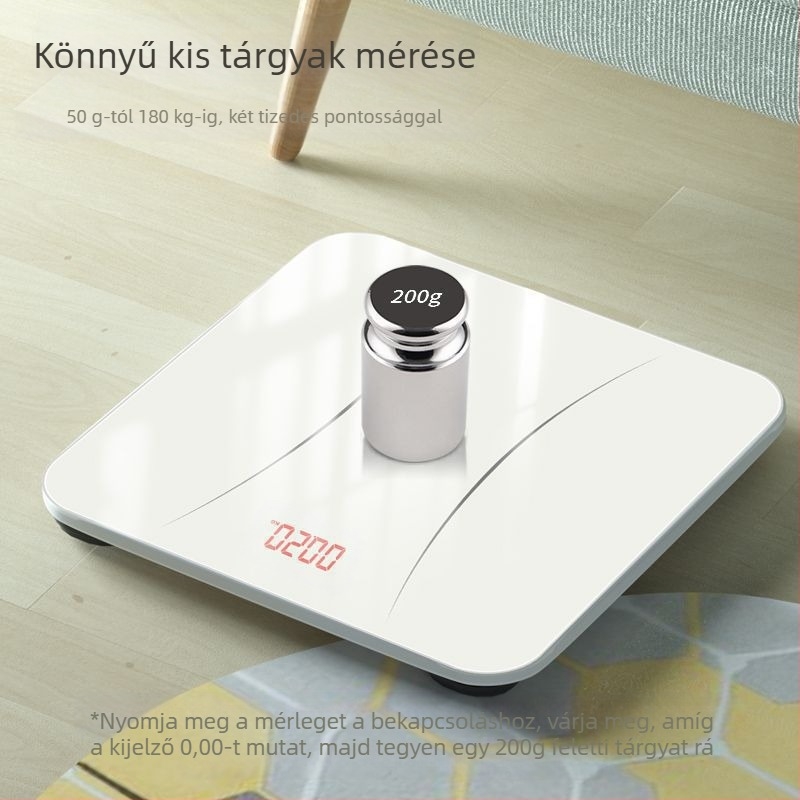 Elektronikus testtömeg-skála – Pontos digitális testsúly- és testzsírmérő felnőtteknek, otthoni vagy kollégiumi használatra
