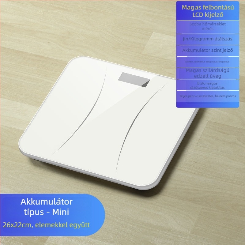 Elektronikus testtömeg-skála – Pontos digitális testsúly- és testzsírmérő felnőtteknek, otthoni vagy kollégiumi használatra
