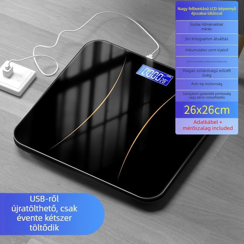 Elektronikus testtömeg-skála – Pontos digitális testsúly- és testzsírmérő felnőtteknek, otthoni vagy kollégiumi használatra