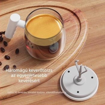 Elektromos üvegből készült kávés bögre automatikus keveréssel, hordozható irodai használatra, testreszabható logóval, 542 g