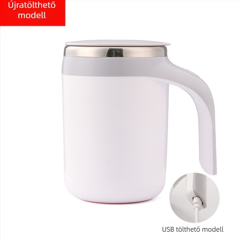 Elektromos üvegből készült kávés bögre automatikus keveréssel, hordozható irodai használatra, testreszabható logóval, 542 g