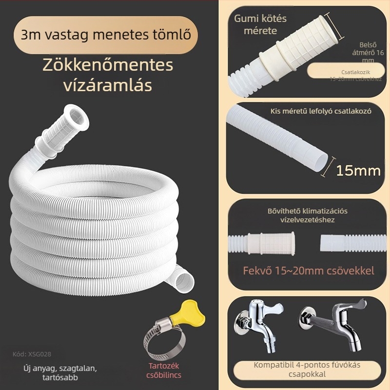 Légkondicionáló kivezetőcső bővítő – szilikon-ABS, öregedésgátló, modern minimalista stílus, normál hőmérsékleten működik