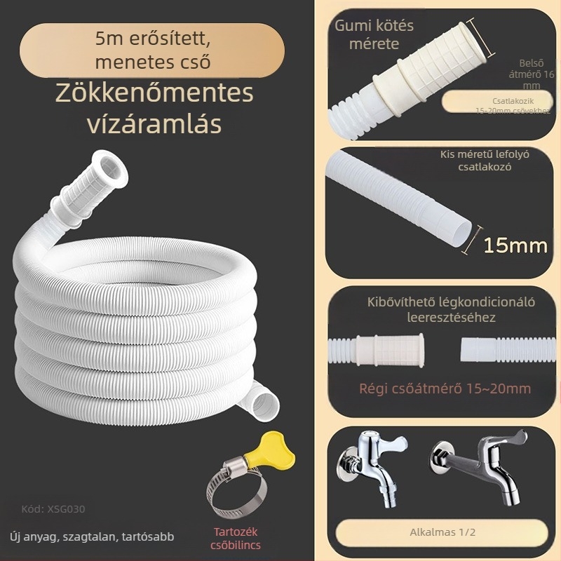 Légkondicionáló kivezetőcső bővítő – szilikon-ABS, öregedésgátló, modern minimalista stílus, normál hőmérsékleten működik