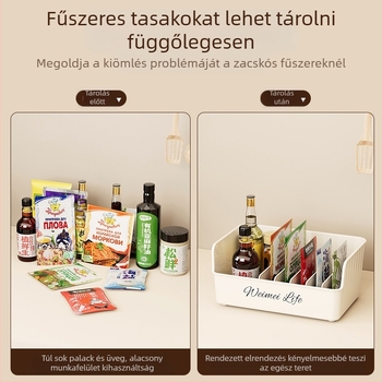 Rongling műanyag fűszertartó doboz – szilárd fűszerek tárolására, modern minimalista konyhai szervező, prémium minőség