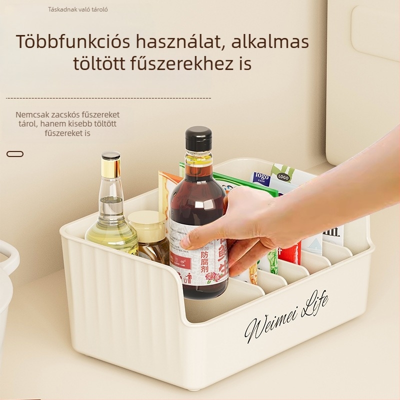Rongling műanyag fűszertartó doboz – szilárd fűszerek tárolására, modern minimalista konyhai szervező, prémium minőség
