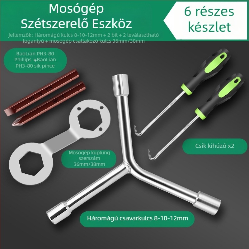 Mosógép eltávolító eszköz belső dob/pulsátorhoz — szénacél, dugókulcs