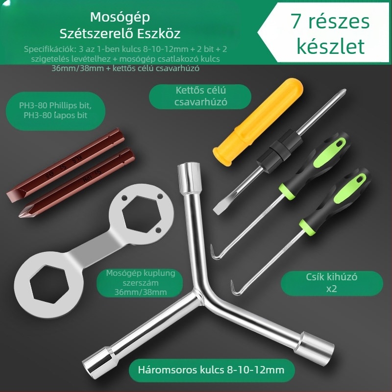 Mosógép eltávolító eszköz belső dob/pulsátorhoz — szénacél, dugókulcs