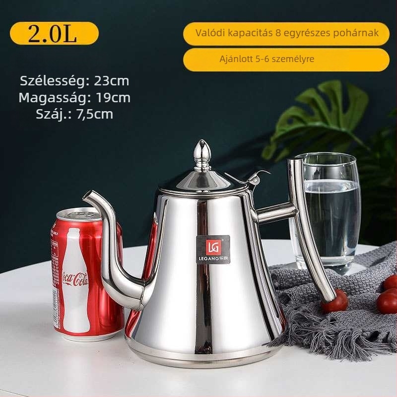 Rozsdamentes acél teáskanna szűrővel, indukciós tűzhelyekkel kompatibilis, otthoni és szállodai/éttermi használatra
