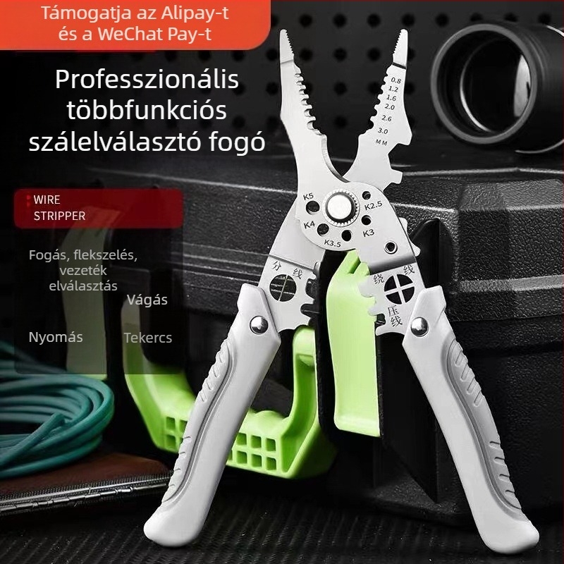 Yixin Többfunkciós vezeték-szigetelés eltávolító fogó ívelt szájjal, tömeg 0,180 kg