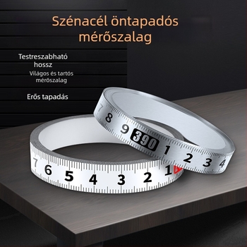 Ötvös ragasztó mérővonalzó öntapadós hátlappal — Modell: Fém ragasztó mérővonalzó; Anyag: Egyéb; Mérési tartomány: Egyéb; Feldolgozás és testreszabás: Nincs; Alkalmazás: Egyéb