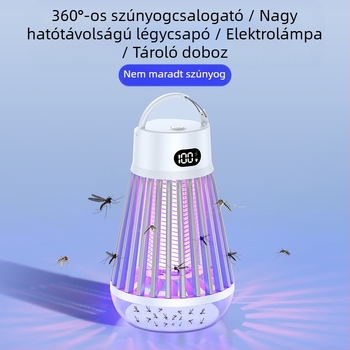 Szúnyogirtó lámpa, hordozható kültéri/beltéri elektronikus rovarirtó, modell J03, lilás fénygolyócső, 3.7V, testreszabás elérhető