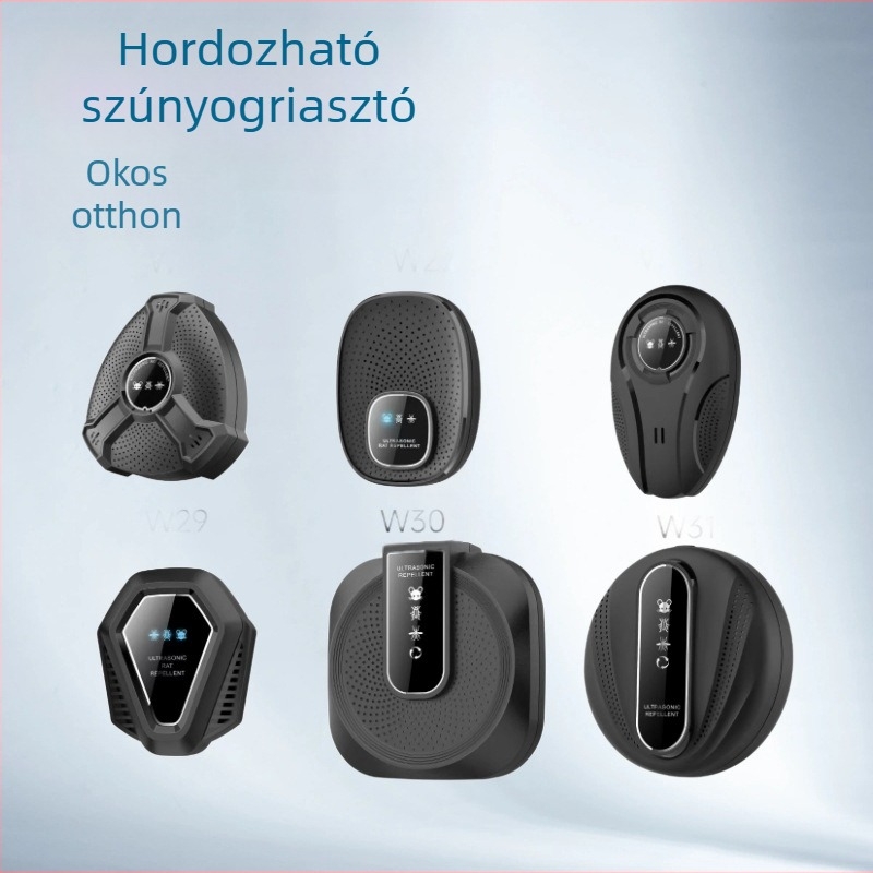 Ultrahangos egérriasztó, Smart electronic mouse repeller, ABS ház, 1,5 V, frekvencia 12–100 kHz