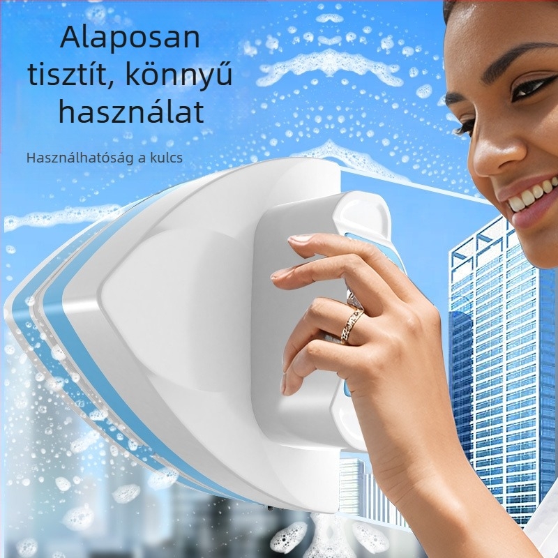 Kétsárnyú üvegtisztító eszköz (műanyag, háztartási használat, kézi)