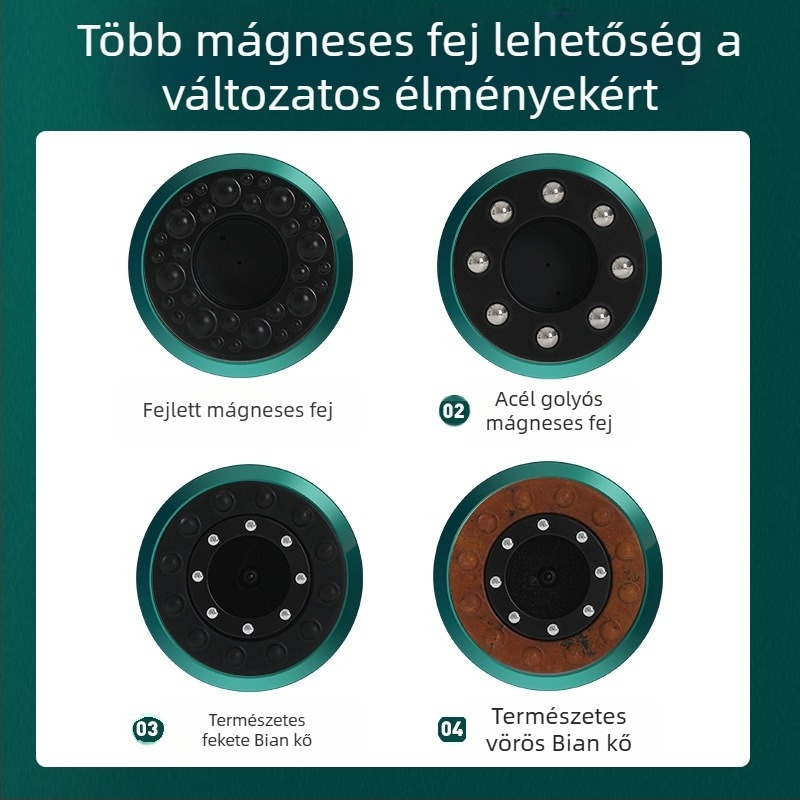 Elektromos masszázs- és köpölyöző készülék újratölthető áramellátással, gombos vezérléssel, 4 fokozat, hőmérséklet-szabályozás, 1200 mAh akkumulátor